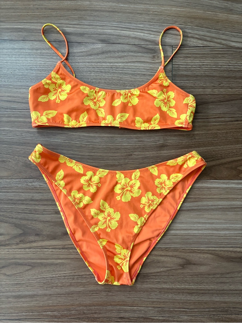Pacsun Swim/ La Hearts Orange and Yellow floral bikini set